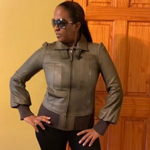 Mackage Bell sleeve leather jacket